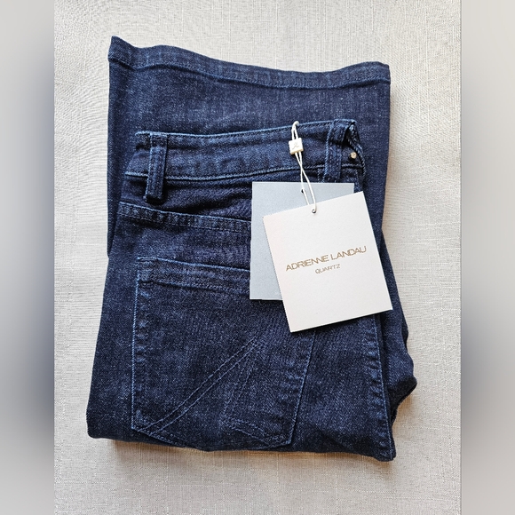 Adrienne Landau Quarts High Waist Boot Cut Jeans NWT Black Iris - Picture 2 of 7